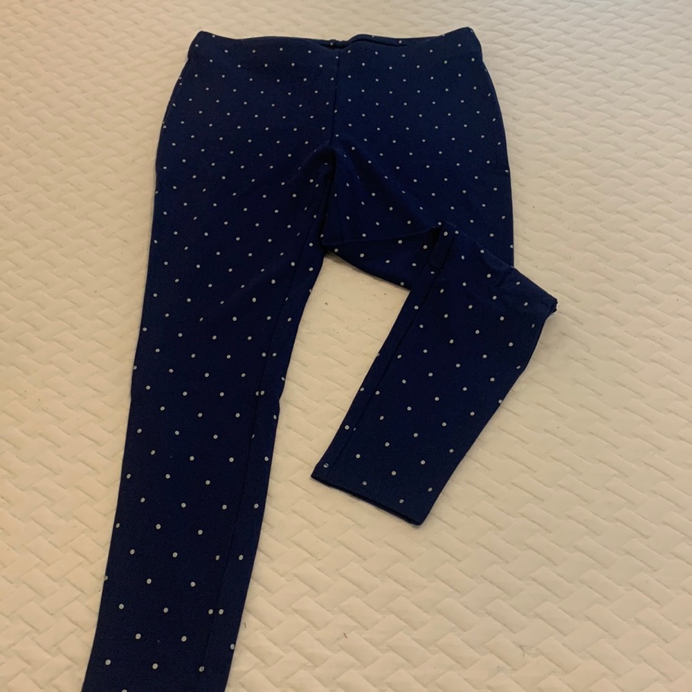 Chico’s stretch leggings. Navy with white dots. Size 1